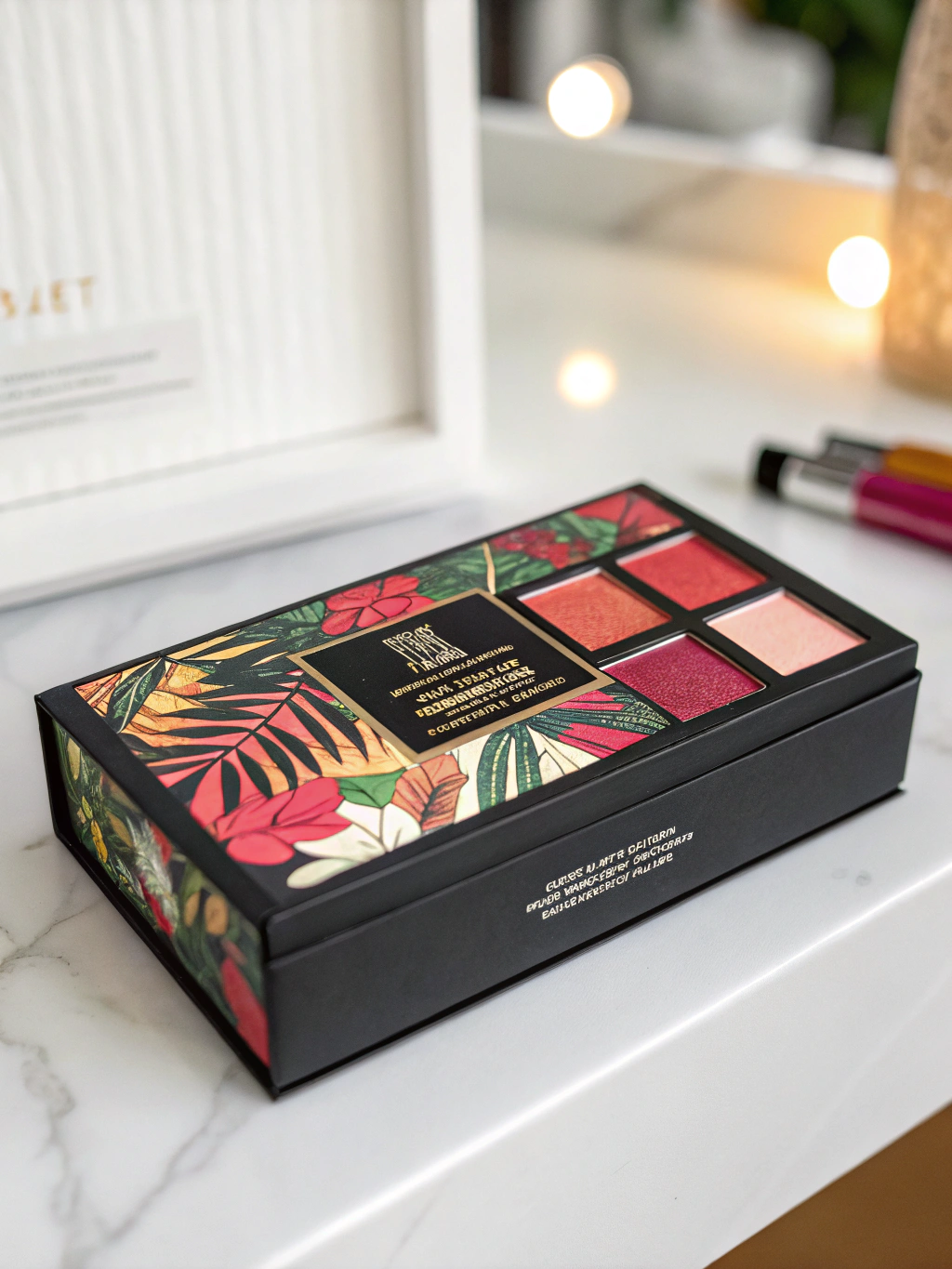 Luxury cosmetic kit packaging with matte finish