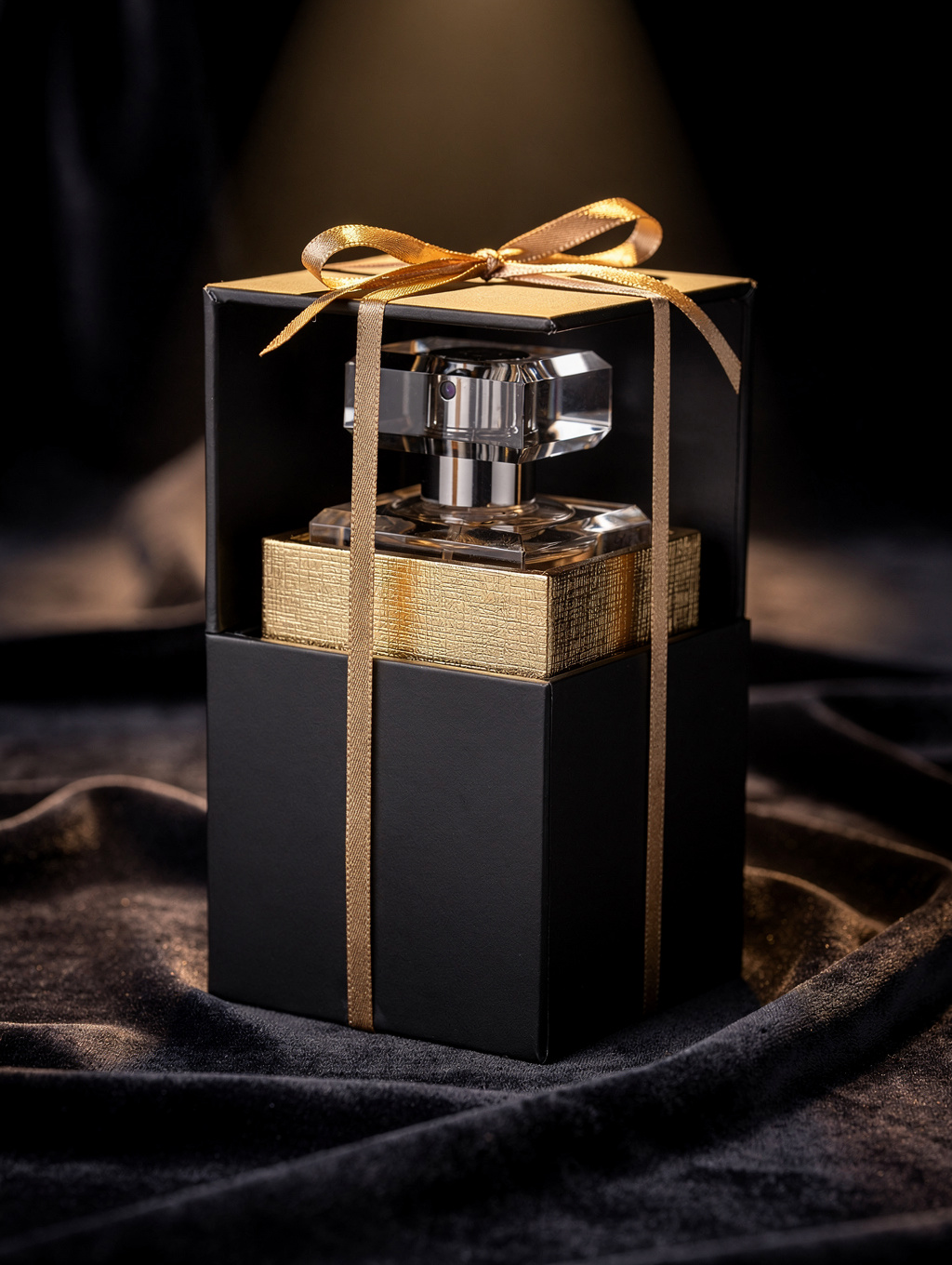 Luxury rigid perfume box with gold foil stamping