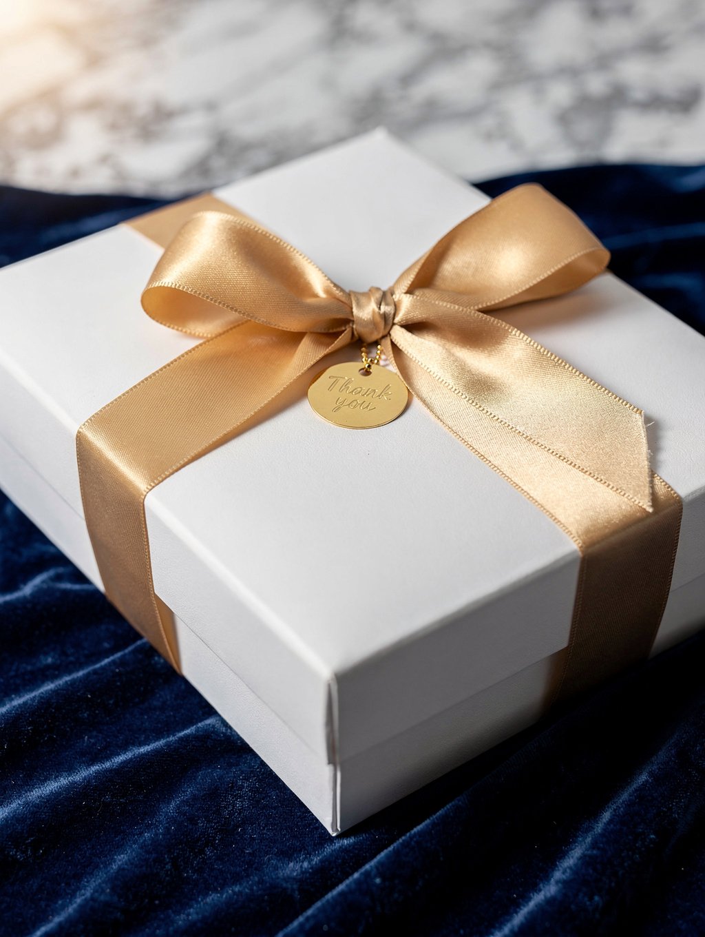 Custom retail packaging for luxury goods with ribbon detail